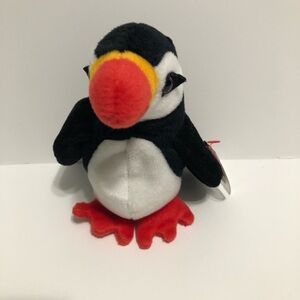 Ty beanie baby‎ collection Plush Puffin with orange and Black Features